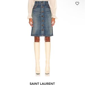 Saint Laurent 90’s Denim Skirt High Waisted Knee Length size 29